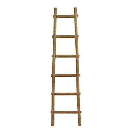 SCREEN GEMS Screen Gems SGT087 Brown 6 ft. 6 Step Blank Rock Decorative Wooden Ladder SGT087 Brown